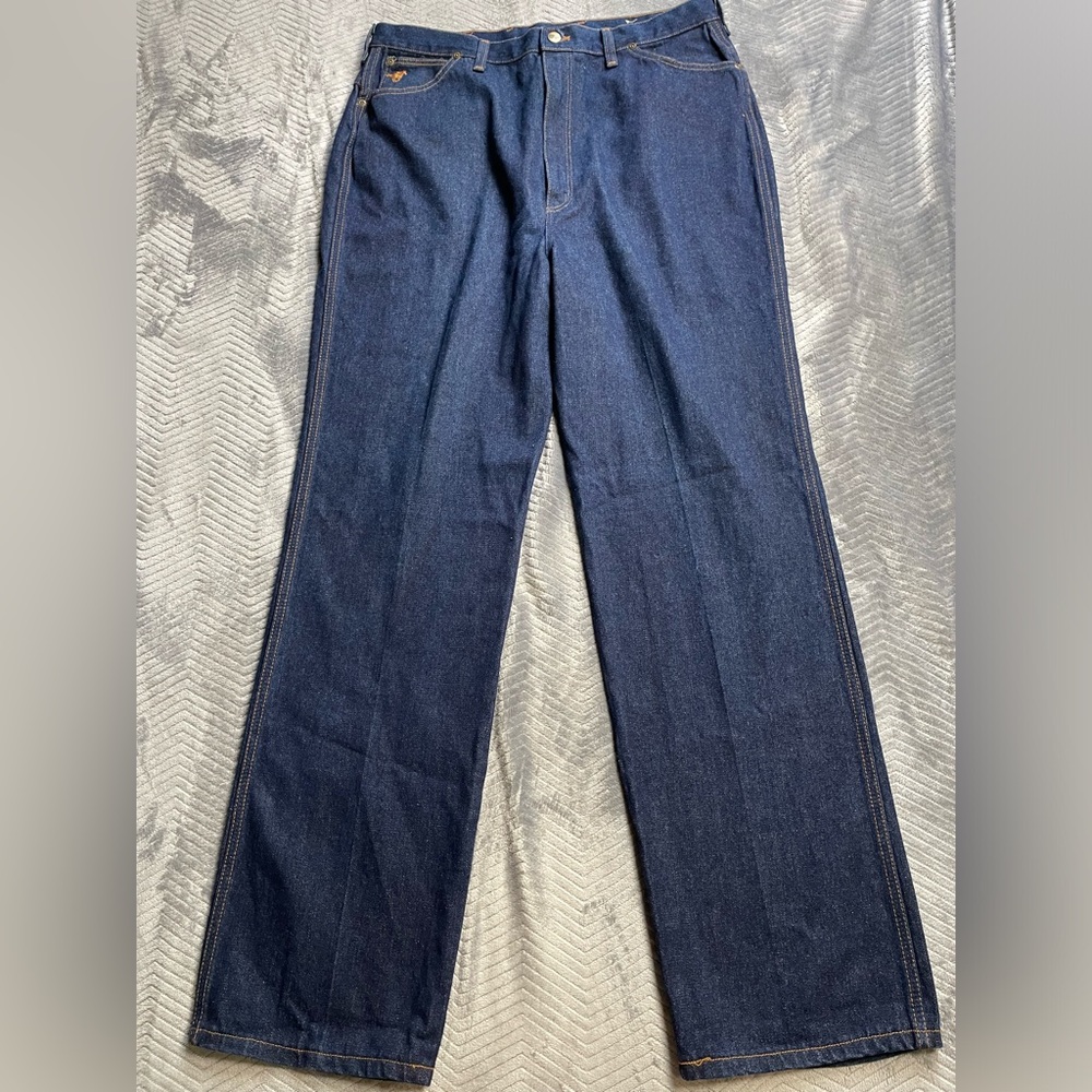 Vtg Wrangler USA Women’s Fit High Rise Straight Leg Jeans Dark Wash 36x33